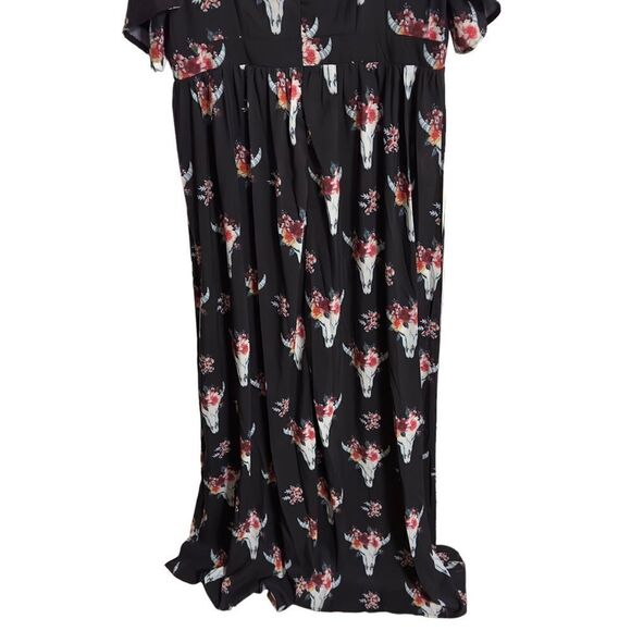 MISSLOOK Black Floral Maxi Dress Size 2XL - Picture 6 of 13